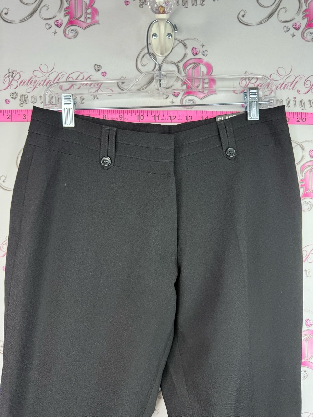 Suzy Shier pants buttons Black Dress Pants flare leg brand new with tags classic - Picture 7 of 15